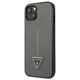 Original Case IPHONE 13 MINI Guess Hardcase Saffianotriangle Logo (GUHCP13SPSATLG) silver 3666339040352