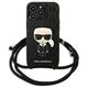 Original Case IPHONE 13 PRO Karl Lagerfeld Hardcase Leather Monogram Patch And Cord Iconik (KLHCP13LCMNIPK) black 3666339049904
