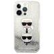 Original Case IPHONE 13 PRO Karl Lagerfeld Hardcase Liquid Glitter Karl&Choupette Head (KLHCP13LKICGLS) silver 3666339028916