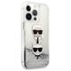 Original Case IPHONE 13 PRO Karl Lagerfeld Hardcase Liquid Glitter Karl&Choupette Head (KLHCP13LKICGLS) silver 3666339028916