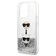 Original Case IPHONE 13 PRO Karl Lagerfeld Hardcase Liquid Glitter Karl&Choupette Head (KLHCP13LKICGLS) silver 3666339028916
