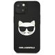 Original Case IPHONE 13 MINI Karl Lagerfeld Hardcase 3D Rubber Choupette (KLHCP13SCH3DBK) black 3666339028138