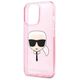 Original Case IPHONE 13 PRO MAX Karl Lagerfeld Hardcase Glitter Karl`s Head (KLHCP13XKHTUGLP) pink 3666339027568