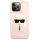 Original Case IPHONE 13 PRO MAX Karl Lagerfeld Hardcase Silicone Karl`s Head (KLHCP13XSLKHLP) light pink 3666339027766