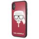 Original Case IPHONE X / XS Karl Lagerfeld Iconic Glitter Karl`s Head (KLHCPXDLHRE) red 3700740444818