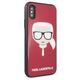 Original Case IPHONE X / XS Karl Lagerfeld Iconic Glitter Karl`s Head (KLHCPXDLHRE) red 3700740444818