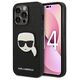 Original Case IPHONE 14 PRO Karl Lagerfeld Hardcase Saffiano Karl`s Head Patch black 3666339077051