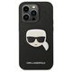 Original Case IPHONE 14 PRO Karl Lagerfeld Hardcase Saffiano Karl`s Head Patch black 3666339077051