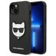 Original Case IPHONE 14 PLUS Karl Lagerfeld Hardcase Saffiano Choupette Head Patch black 3666339076962