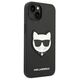 Original Case IPHONE 14 PLUS Karl Lagerfeld Hardcase Saffiano Choupette Head Patch black 3666339076962