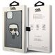 Original Case IPHONE 14 PLUS Karl Lagerfeld Hardcase Saffiano Karl`s Head Patch silver 3666339077082