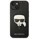 Original Case IPHONE 14 PLUS Karl Lagerfeld Hardcase Saffiano Karl`s Head Patch black 3666339077044