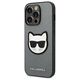 Original Case IPHONE 14 PRO MAX Karl Lagerfeld Hardcase Saffiano Choupette Head Patch silver 3666339077020