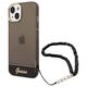 Original Case IPHONE 14 PLUS Guess Hardcase Translucent Pearl Strap black 3666339064174