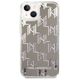 Original Case IPHONE 14 Karl Lagerfeld Hardcase Liquid Glitter Monogram silver 3666339076276