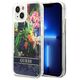 Case IPHONE 14 PLUS Guess Hardcase Flower Liquid Glitter blue 3666339066093