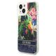 Case IPHONE 14 PLUS Guess Hardcase Flower Liquid Glitter blue 3666339066093