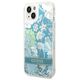 Case IPHONE 14 PLUS Guess Hardcase Flower Liquid Glitter green 3666339088439