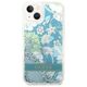 Case IPHONE 14 PLUS Guess Hardcase Flower Liquid Glitter green 3666339088439