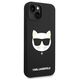 Original Case IPHONE 14 PLUS Karl Lagerfeld Hardcase Silicone Choupette Head Magsafe black 3666339077921