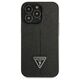 Original Case IPHONE 14 PRO Guess Hardcase Saffianotriangle Logo (GUHCP14LPSATLK) black 3666339065386
