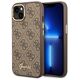 Original Case IPHONE 14 PLUS Guess Hard Case 4G Vintage Gold Logo (GUHCP14MHG4SHW) brown 3666339065256