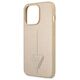 Original Case IPHONE 14 PRO MAX Guess Hardcase Saffianotriangle Logo (GUHCP14XPSATLE) beige 3666339065430