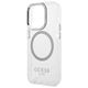 Original Case IPHONE 14 PRO Guess Hard Case Metal Outline Magsafe (GUHMP14LHTRMS) silver 3666339069841