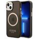 Original Case IPHONE 14 PLUS Guess Hard Case Gold Outline Translucent MagSafe (GUHMP14MHTCMK) black 3666339069599