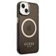 Original Case IPHONE 14 PLUS Guess Hard Case Gold Outline Translucent MagSafe (GUHMP14MHTCMK) black 3666339069599