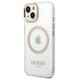 Original Case IPHONE 14 PLUS Guess Hard Case Metal Outline Magsafe (GUHMP14MHTRMD) gold 3666339069711