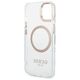 Original Case IPHONE 14 PLUS Guess Hard Case Metal Outline Magsafe (GUHMP14MHTRMD) gold 3666339069711