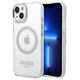 Original Case IPHONE 14 PLUS Guess Hard Case Metal Outline Magsafe (GUHMP14MHTRMS) silver 3666339069834