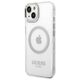 Original Case IPHONE 14 PLUS Guess Hard Case Metal Outline Magsafe (GUHMP14MHTRMS) silver 3666339069834