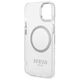Original Case IPHONE 14 Guess Hard Case Metal Outline Magsafe (GUHMP14SHTRMS) silver 3666339069827