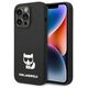 Original Case IPHONE 14 PRO Karl Lagerfeld Hardcase Silicone Choupette Body (KLHCP14LSLCTBK) black 3666339076573