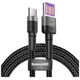 Baseus Cafule USB-C Cable Huawei SuperCharge, QC 3.0, 5A 1m (Black+Gray) 6953156293564