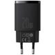 Baseus Compact Quick Charger, USB, USB-C, 20W (black) 6953156207233