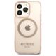 Original Case IPHONE 13 PRO MAX Guess Hard Case Gold Outline Translucent MagSafe (GUHMP13XHTCMP) pink 3666339057121