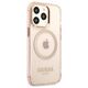 Original Case IPHONE 13 PRO MAX Guess Hard Case Gold Outline Translucent MagSafe (GUHMP13XHTCMP) pink 3666339057121