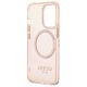 Original Case IPHONE 13 PRO MAX Guess Hard Case Gold Outline Translucent MagSafe (GUHMP13XHTCMP) pink 3666339057121