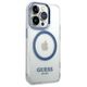 Original Case IPHONE 14 PRO Guess Hard Case Metal Outline Magsafe (GUHMP14LHTRMB) blue 3666339069803