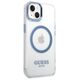 Original Case IPHONE 14 PLUS Guess Hard Case Metal Outline Magsafe (GUHMP14MHTRMB) blue 3666339069797