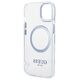 Original Case IPHONE 14 PLUS Guess Hard Case Metal Outline Magsafe (GUHMP14MHTRMB) blue 3666339069797