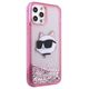 Original Case IPHONE 12 / 12 PRO Karl Lagerfeld Hardcase Glitter Choupette Head (KLHCP12MLNCHCP) pink 3666339119065