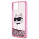 Original Case IPHONE 12 / 12 PRO Karl Lagerfeld Hardcase Glitter Choupette Head (KLHCP12MLNCHCP) pink 3666339119065