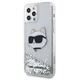 Original Case IPHONE 12 / 12 PRO Karl Lagerfeld Hardcase Glitter Choupette Head (KLHCP12MLNCHCS) silver 3666339119058