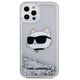 Original Case IPHONE 12 / 12 PRO Karl Lagerfeld Hardcase Glitter Choupette Head (KLHCP12MLNCHCS) silver 3666339119058