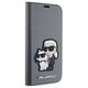 Original Case IPHONE 14 Karl Lagerfeld Bookcase Saffiano Karl & Choupette (KLBKP14SSANKCPG) silver 3666339122829