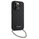 Original Case IPHONE 14 PRO Karl Lagerfeld Hardcase Saffiano Monogram Chain (KLHCP14LSACKLHPK) black 3666339122881